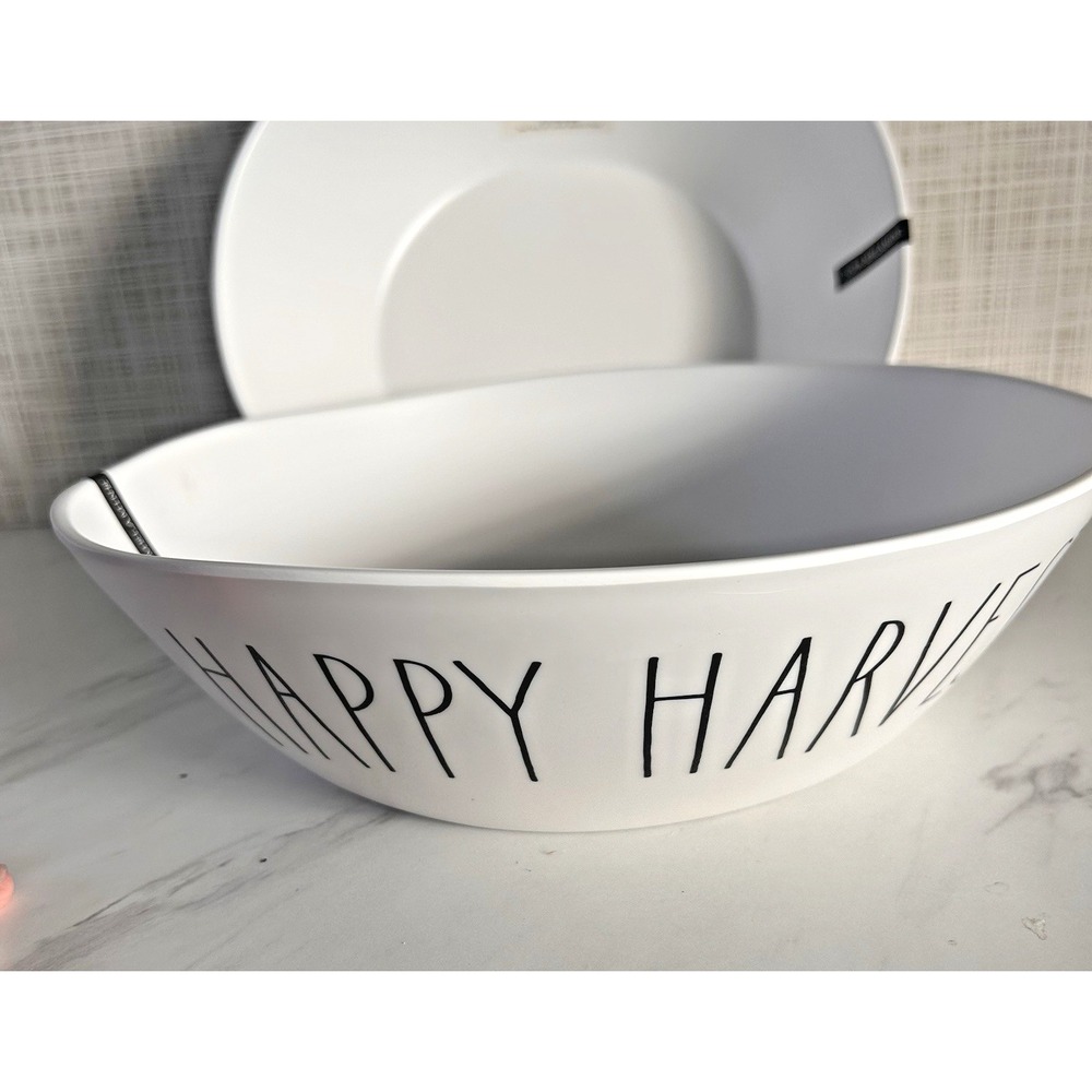 Rae Dunn Serving Bowl "Happy Harvest" Melamine Bundle of 2 Bowls New Large! BxQQ
